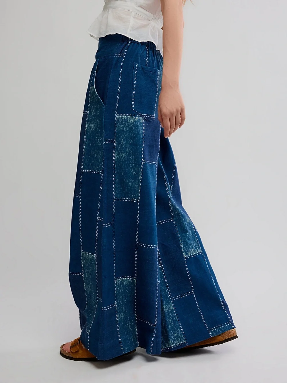 NWT Free People Patches Wide-Leg Flare Jeans Pants